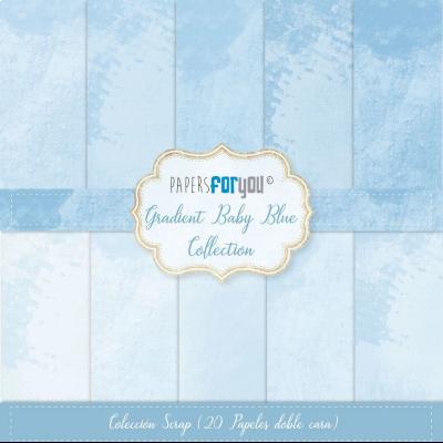 Papers For You Gradient Baby Blue Designpapiere - Midi Scrap Paper Pack