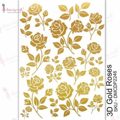 Dress My Craft Transferpapier - 3D Gold Roses