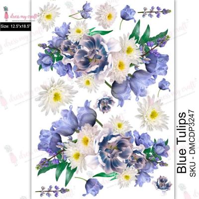 Dress My Craft Transferpapier - Blue Tulips