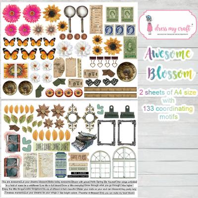 Dress My Craft Awesome Blossom Ausschneidebogen - Image Sheet