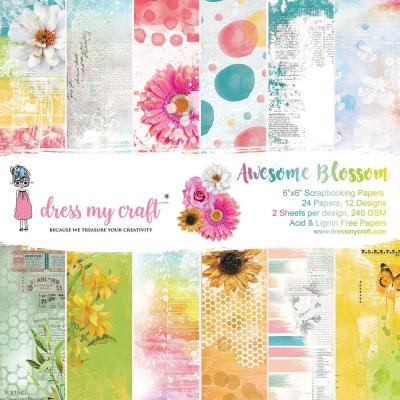 Dress My Craft Awesome Blossom Designpapiere - Paper Pad