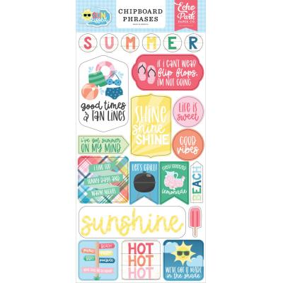 Echo Park Sun Kissed Sticker - Chipboard Phrases