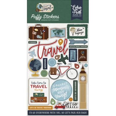 Echo Park Let's Go Travel Sticker -  Puffy Stickers