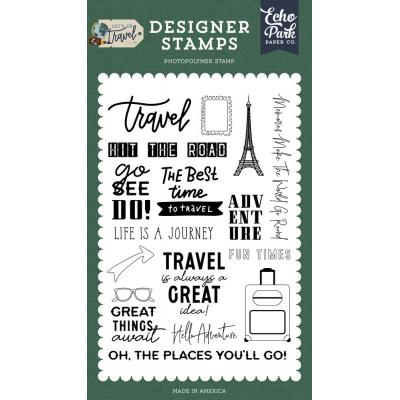 Echo Park Let's Go Travel Clear Stamps - Hit The Road