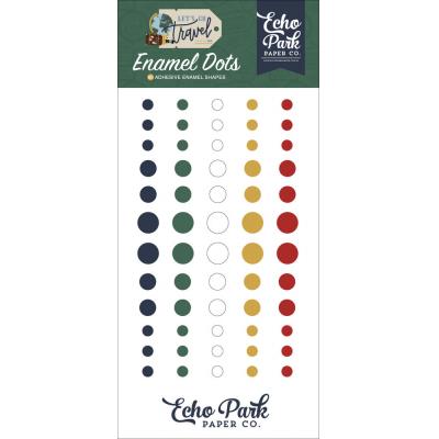 Echo Park Let's Go Travel Embellishments - Enamel Dots