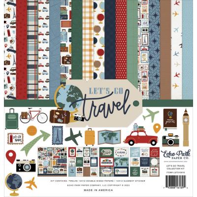 Echo Park Let's Go Travel Designpapiere - Collection Kit