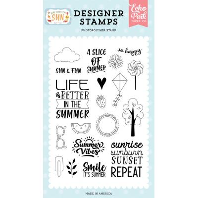 Echo Park Here Comes The Sun Clear Stamps - Sun And Fun