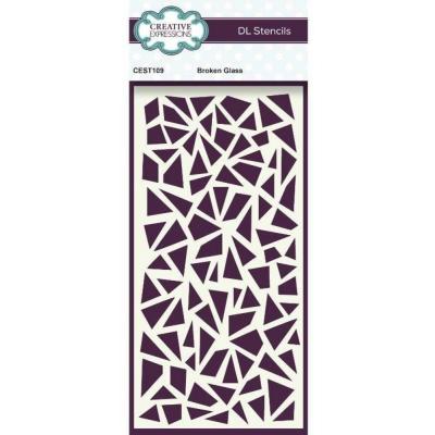 Creative Expressions Slimline Stencils - Broken Glass