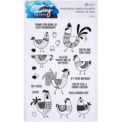 Ranger Simon Hurley Clear Stamps - Spring Chicken