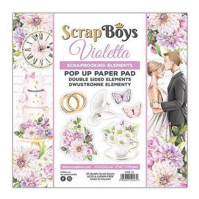 ScrapBoys Violetta Designpapiere - Pop Up Paper Pad