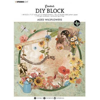 StudioLight DIY Block Essentials Nr.45 Scrapbooking Set - Aged Wildflowers