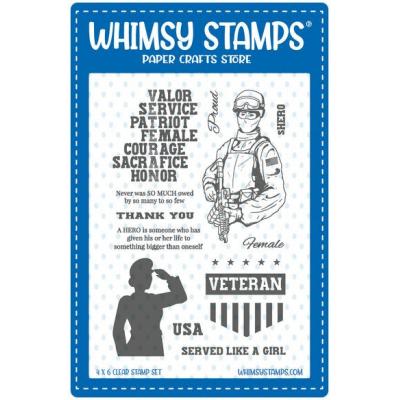 Whimsy Stamps Deb Davis Clear Stamps - Military Sheroes