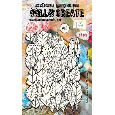 AALL & Create Ephemera Paper Die Cuts Nr.10  - Doodle Leaves White