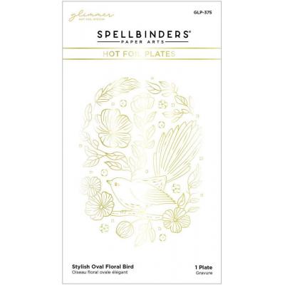 Spellbinders Hotfoil Stamp - Stylish Oval Floral Bird