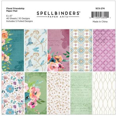 Spellbinders Floral Friendship Designpapiere - Paper Pad