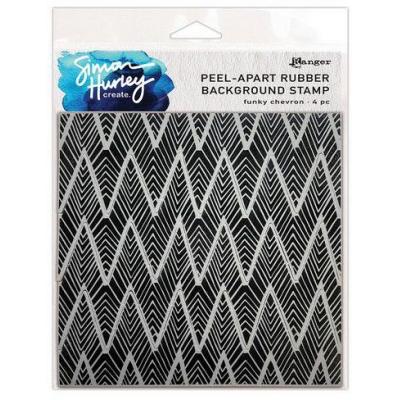 Ranger Simon Hurley Cling Stamps - Funky Chevron