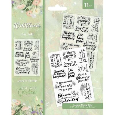 Crafter's Companion Wildflower Clear Stamps - Stay Wild