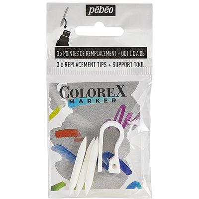 Pebeo Aquarellfarben - Colorex Set Replacement Tips + Support Tool