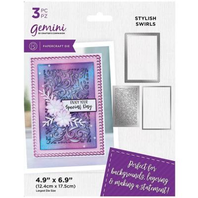 Gemini Deep Border Elements Create-a-Card Dies - Stylish Swirls