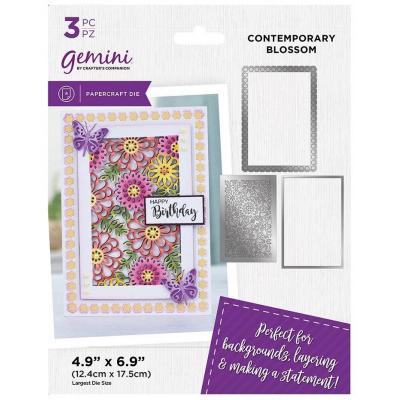 Gemini Deep Border Elements Create-a-Card Dies - Contemporary Blossom