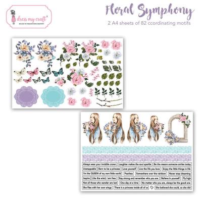 Dress My Craft Floral Symphony Ausschneidebogen - Image Sheet