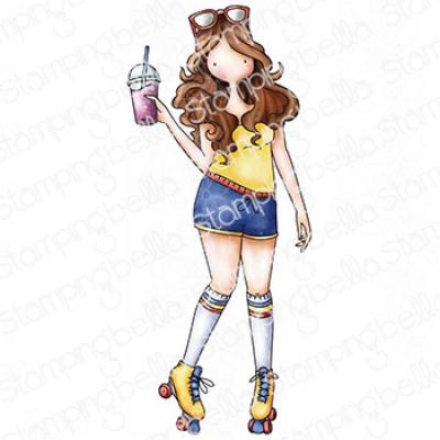 Stamping Bella Cling Stamp - Curvy Girl Loves To Roller Skate