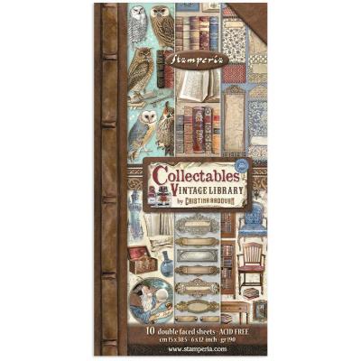 Stamperia Vintage Library Designpapiere - Paper Pack