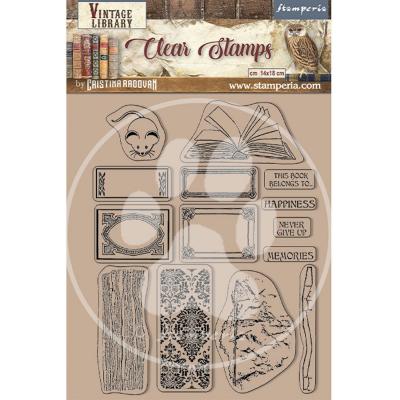 Stamperia Vintage Library Clear Stamps - Labels