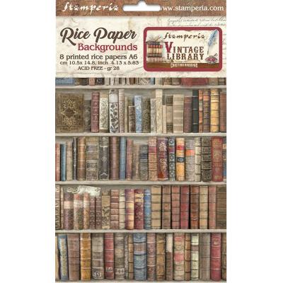 Stamperia Vintage Library Spezialpapiere - Rice Paper Backgrounds