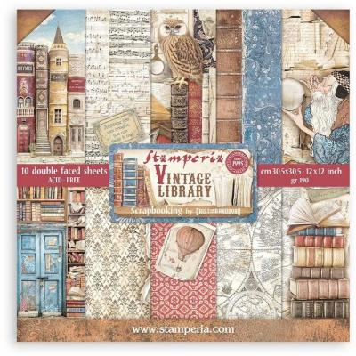 Stamperia Vintage Library Designpapiere - Paper Pack