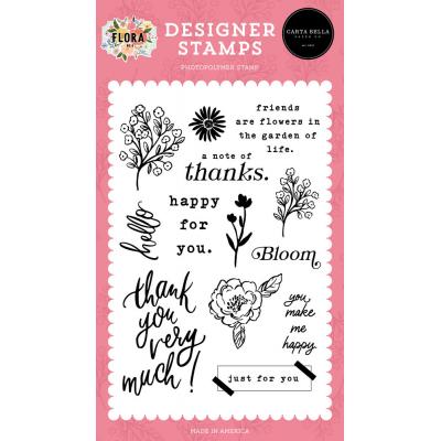 Carta Bella Flora No. 6 Clear Stamps - Friends Are Flowers