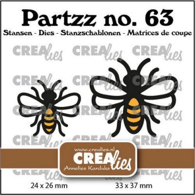 Crealies Partzz CLPartzz63 Stanzschableonen - Bienen klein und mittelgroß