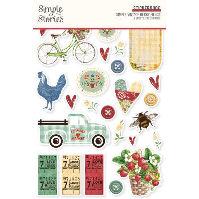 Simple Stories Vintage Berry Fields Sticker - Sticker Book