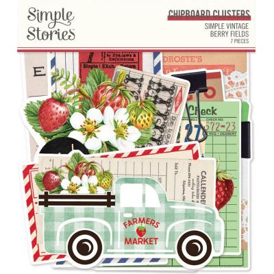 Simple Stories Vintage Berry Fields Die Cuts - Chipboard Clusters