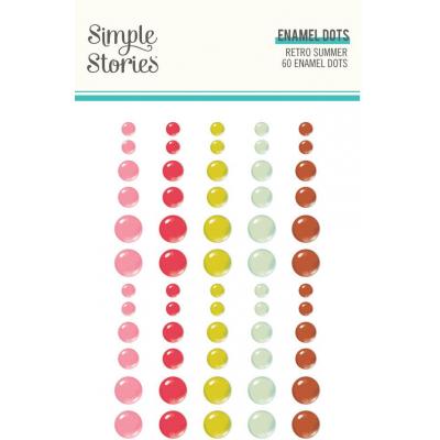 Simple Stories Retro Summer Embellishments - Enamel Dots