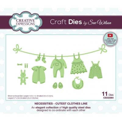 Creative Expressions Sue Wilson Necessities Craft Dies - Cutest Clothes Line