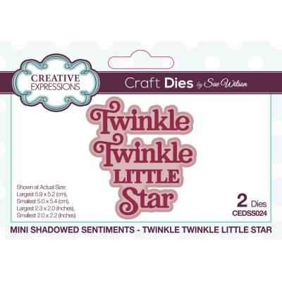 Creative Expressions Sue Wilson Mini Shadowed Sentiments Craft Dies - Twinkle Twinkle Little Star