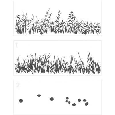 The Crafter's Workshop Slimline Layered Stencil - Grasses