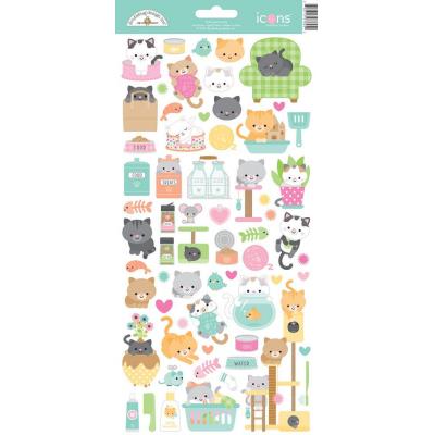 Doodlebug Design Pretty Kitty Sticker - Icons Stickers