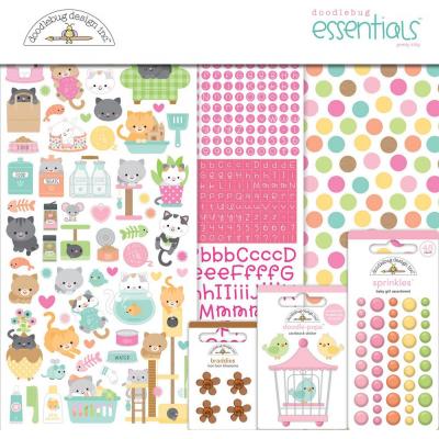 Doodlebug Design Pretty Kitty Designpapiere - Essentials Kit
