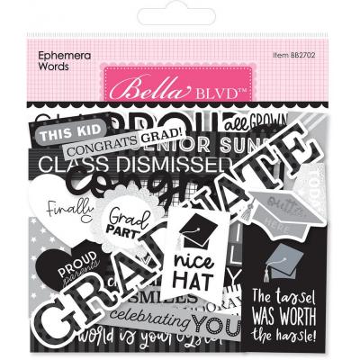 Bella Blvd Cap & Gown Die Cuts - Ephemera Words