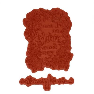 Heartfelt Creations Cling Rubber Stamp Set  - Grateful Floral Sentiment
