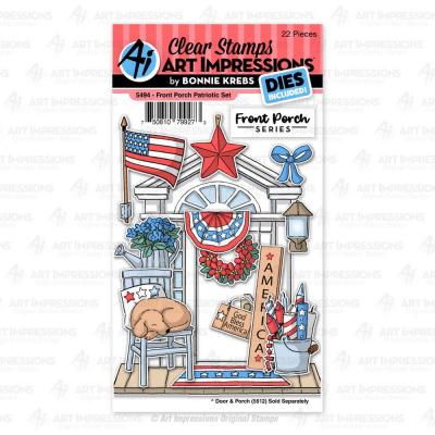 Art Impressions Front Porch Stamp & Die Set - Patriotic