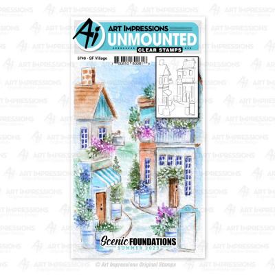 Art Impressions Scenic Foundations Stamps - Village