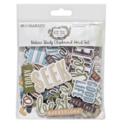 49 and Market Vintage Artistry Nature Study - Chipboard Word Set