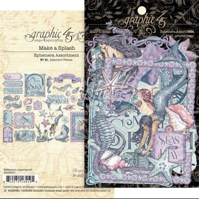 Graphic 45  Make A Splash Die Cuts - Ephemera Assortment