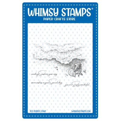 Whimsy Stamps Deb Davis Rubber Cling Stamp - Seashells And Sunshine