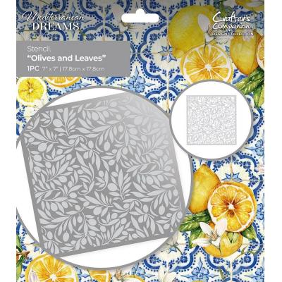 Crafters Companion Mediterranean Dreams Schablone - Olives And Leaves