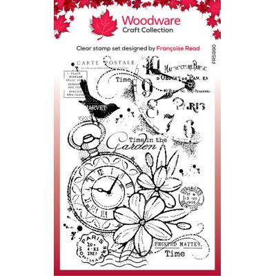 Woodware Clear Stamp - Pocket Watch Garden