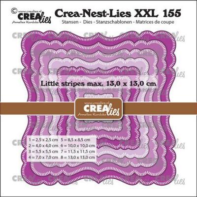 Crealies Stanzschablonen Crea-Nest-Lies XXL - Fantasy Quadrat mit kleinen Streifen CLNestXXL155